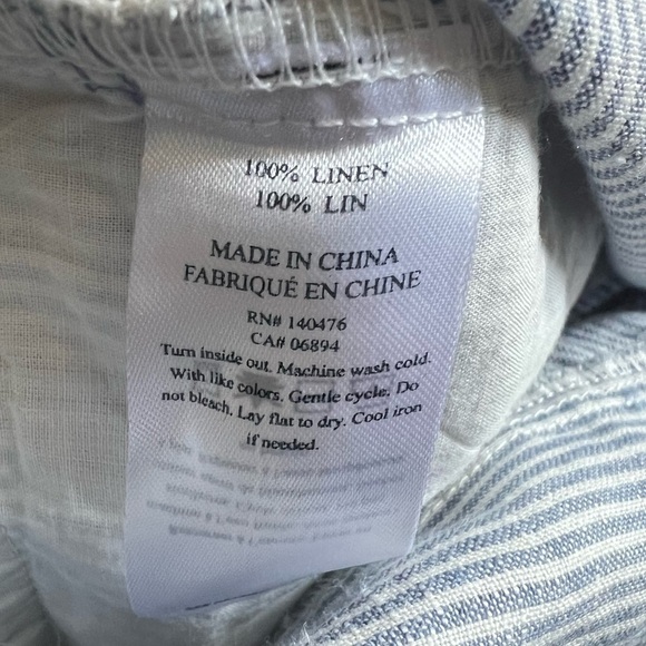 Faherty Isha Dress Linen Blue Mini Stripe Size S NEW - Picture 14 of 16